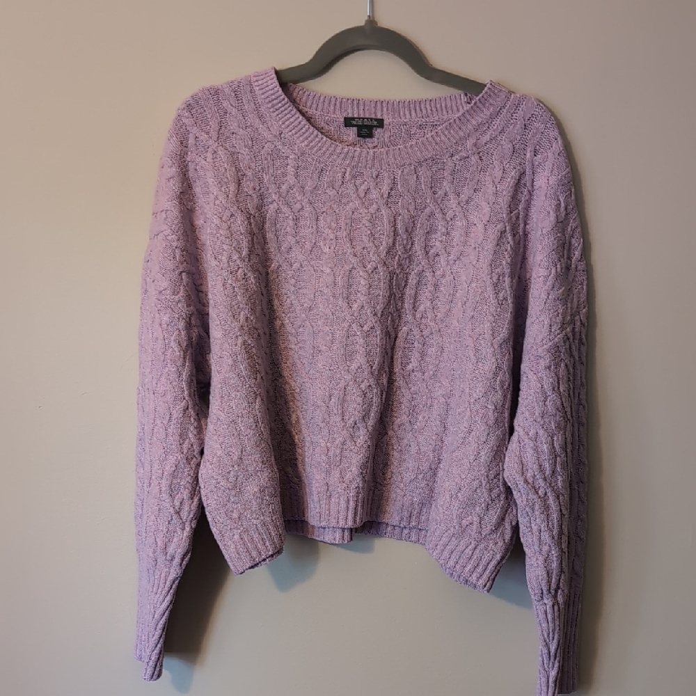 Wild Fable Lilac Cable Knit Sweater